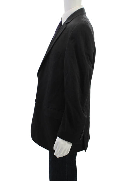 Pronto Uomo Mens Black 100% Wool Blazer Big & Tall Button Size 46