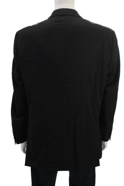 Pronto Uomo Mens Black 100% Wool Blazer Big & Tall Button Size 46