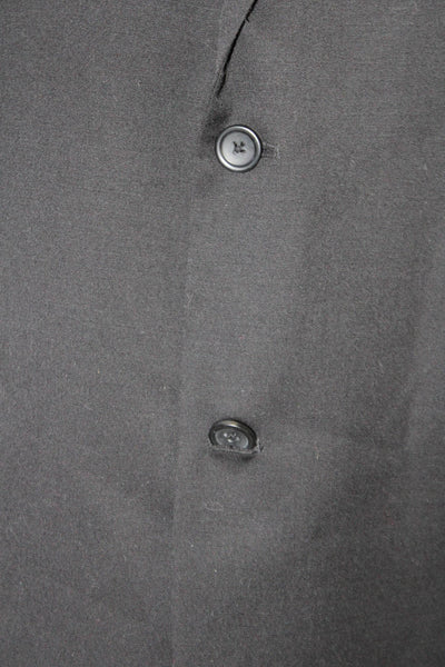 Pronto Uomo Mens Black 100% Wool Blazer Big & Tall Button Size 46