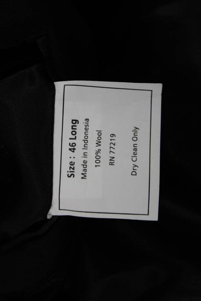 Pronto Uomo Mens Black 100% Wool Blazer Big & Tall Button Size 46