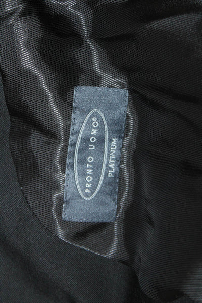 Pronto Uomo Mens Black 100% Wool Blazer Big & Tall Button Size 46