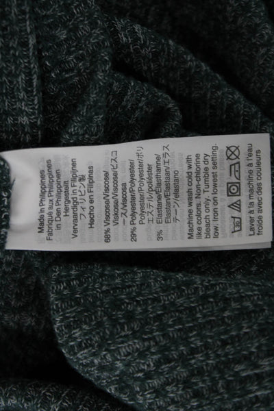 J Crew Unisex Green Mock Neck Pullover Sweater Long Sleeve Viscose Blend Size S