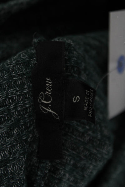J Crew Unisex Green Mock Neck Pullover Sweater Long Sleeve Viscose Blend Size S