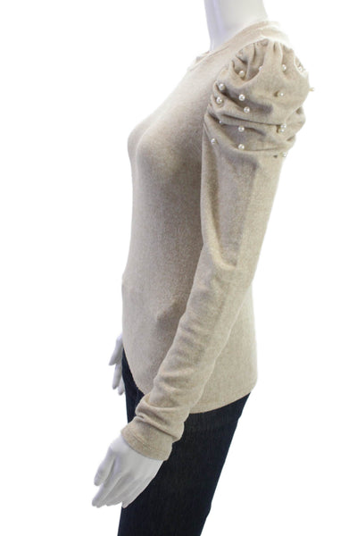 Zara Unisex Pullover Sweater Beige Crew Neck Long Sleeve Size S