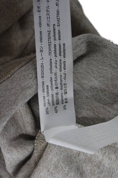 Zara Unisex Pullover Sweater Beige Crew Neck Long Sleeve Size S