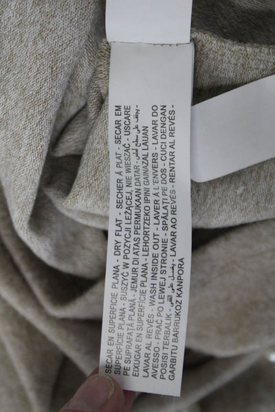 Zara Unisex Pullover Sweater Beige Crew Neck Long Sleeve Size S