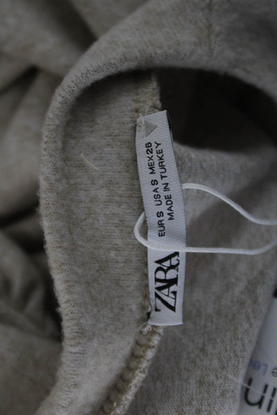 Zara Unisex Pullover Sweater Beige Crew Neck Long Sleeve Size S