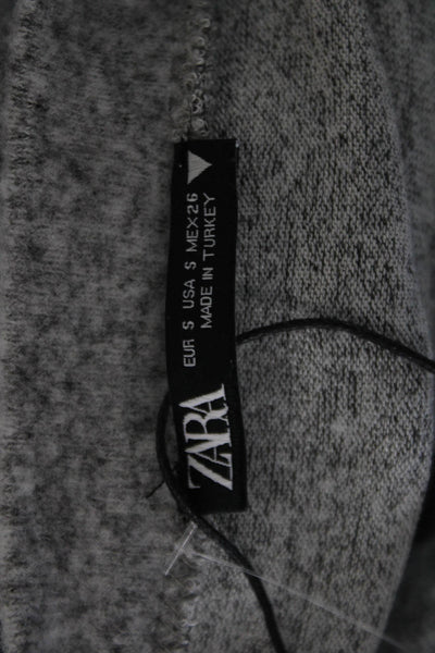 Zara Womens Gray Pullover Crew Neck Long Sleeve Sweater Size S
