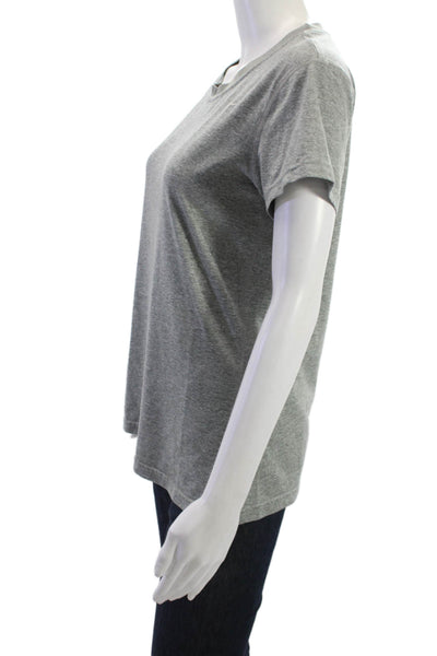 Nike Womens Basic Gray Cotton Crew Neck Short Sleeve T-Shirt Size M