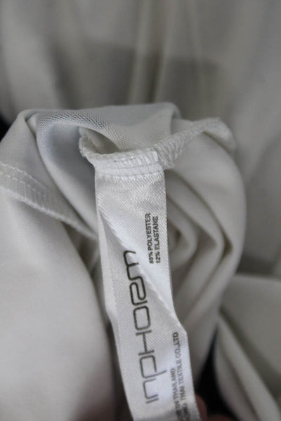 InPhorm Women Shirt Dress White Collared Button Short Sleeve Preppy Size S
