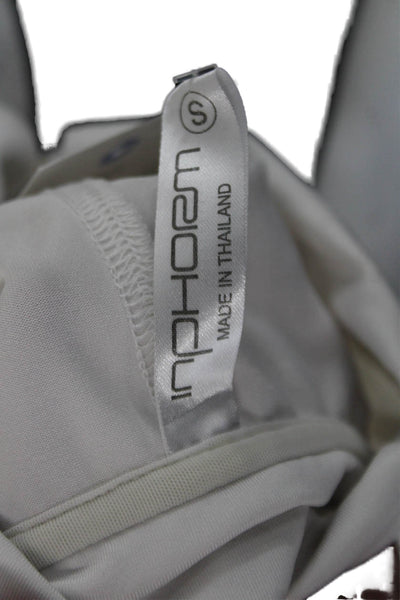 InPhorm Women Shirt Dress White Collared Button Short Sleeve Preppy Size S