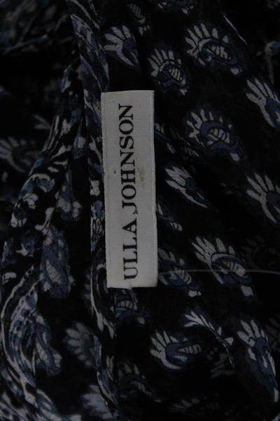 Ulla Johnson Women Maxi Sundress Black Silk Paisley Sleeveless Size 2