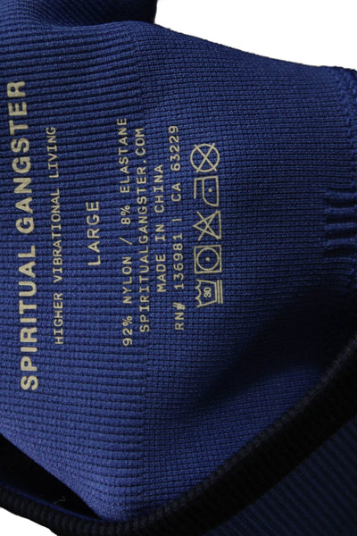 Spiritual Gangster Women Ankle Leggings Blue Nylon Elastane Size L