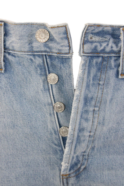 Agolde Women Cropped Mom High Rise Jeans Light Blue 100% Cotton Size 24