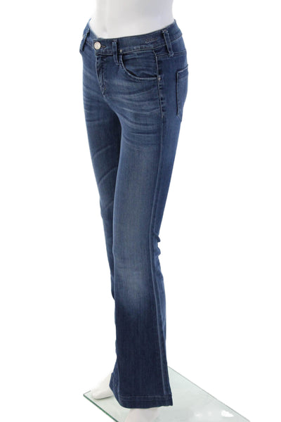 Goldsign Womens Bootcut Flared Jeans Dark Blue High Rise Button Size 24