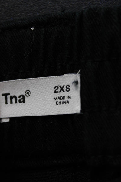 TNA Unisex Cargo Pants Black 100% Cotton Buckle Army Size 2XS