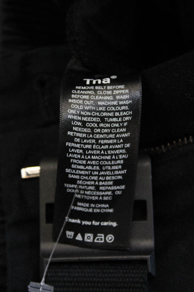 TNA Unisex Cargo Pants Black 100% Cotton Buckle Army Size 2XS