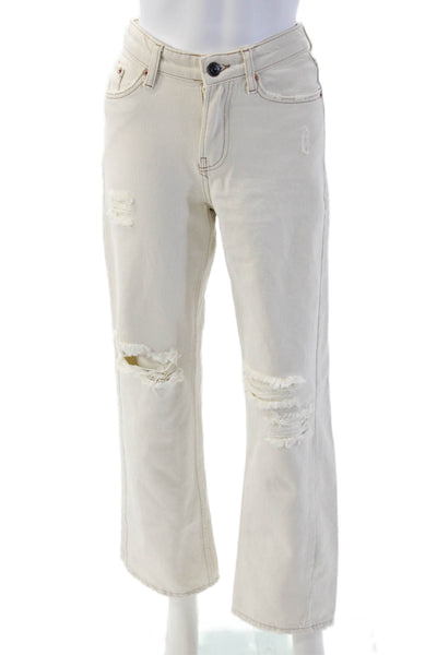 BDG Womens Beige Straight Jeans High Rise 100% Cotton Size 24