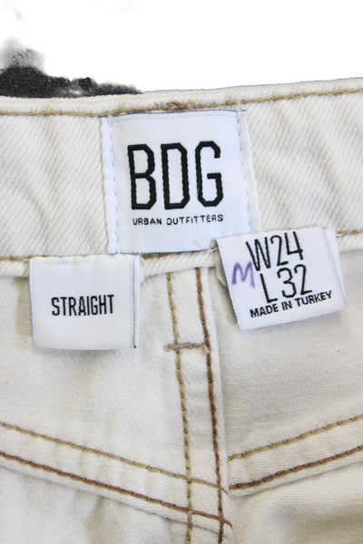 BDG Womens Beige Straight Jeans High Rise 100% Cotton Size 24