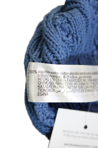 Zara Unisex Blue Cotton Mock Neck Sleeveless Vest 90s Size S