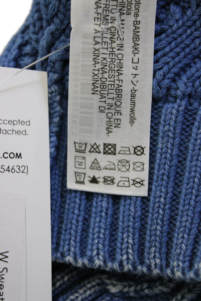 Zara Unisex Blue Cotton Mock Neck Sleeveless Vest 90s Size S