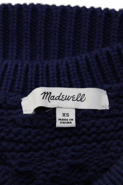 Madewell Unisex Sleeveless Wool Cotton Alpaca Vest Dark Blue Crew Neck Size XS