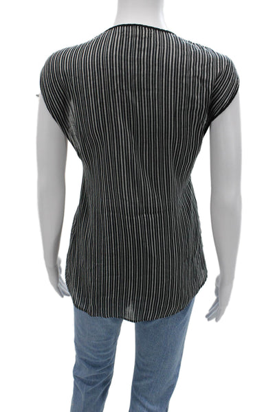 Isabel Marant Etoile Women Tunic Sleeveless Black Striped Bohemian Size 38