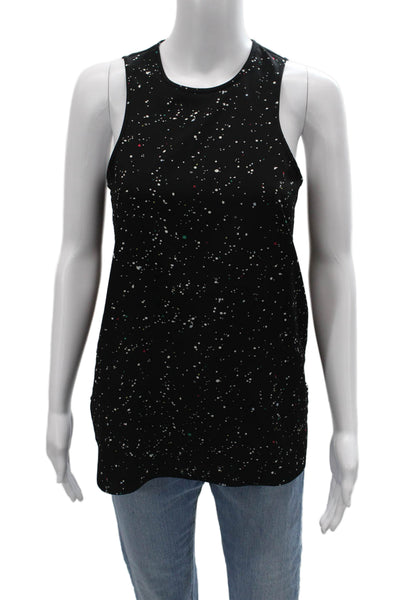 Tibi Womens Basic Sleeveless Tank Top Black Round Neck Polyester Size 4
