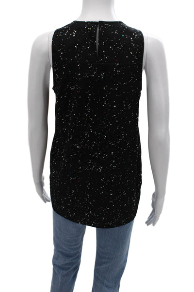 Tibi Womens Basic Sleeveless Tank Top Black Round Neck Polyester Size 4