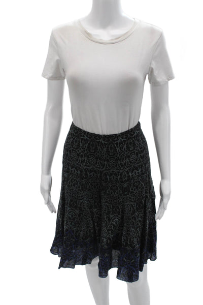 Elie Tahari Womens A-Line Flare Short Black 100% Wool Skirt Size 0