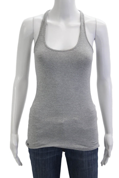 Lululemon Womens Striped Gray Sleeveless Tank Round Neck Poly Spandex Size S