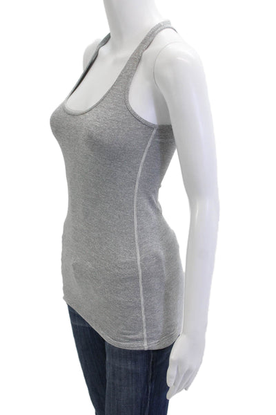 Lululemon Womens Striped Gray Sleeveless Tank Round Neck Poly Spandex Size S
