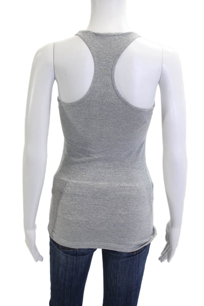 Lululemon Womens Striped Gray Sleeveless Tank Round Neck Poly Spandex Size S