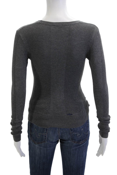 James Perse Unisex Pullover Sweater Dark Gray Cotton Crewneck Size 0