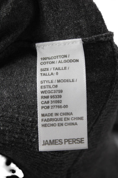 James Perse Unisex Pullover Sweater Dark Gray Cotton Crewneck Size 0