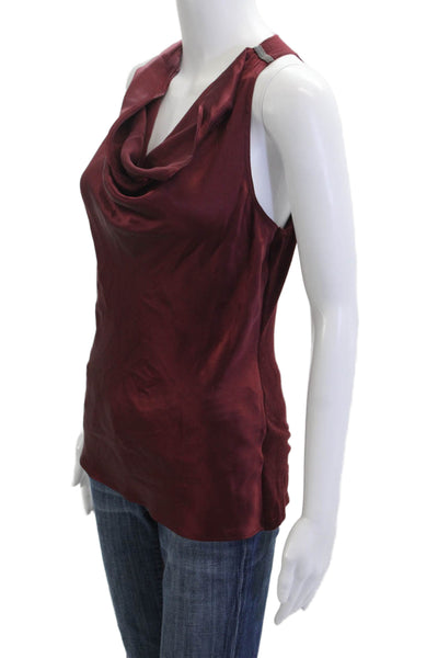 Etcetera Womens Sleeveless Silk Blouse Red Classic Size XS