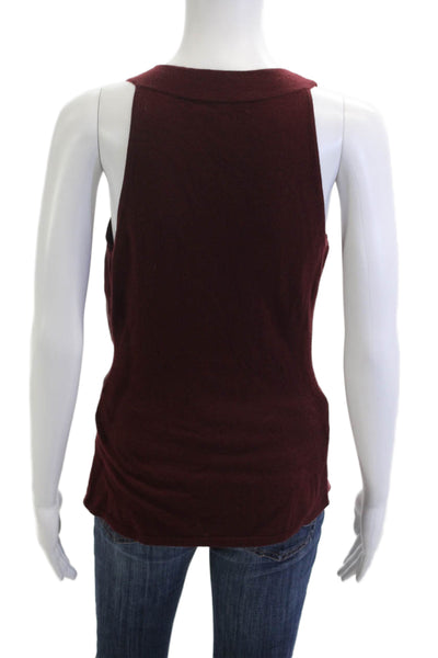 Etcetera Womens Sleeveless Silk Blouse Red Classic Size XS
