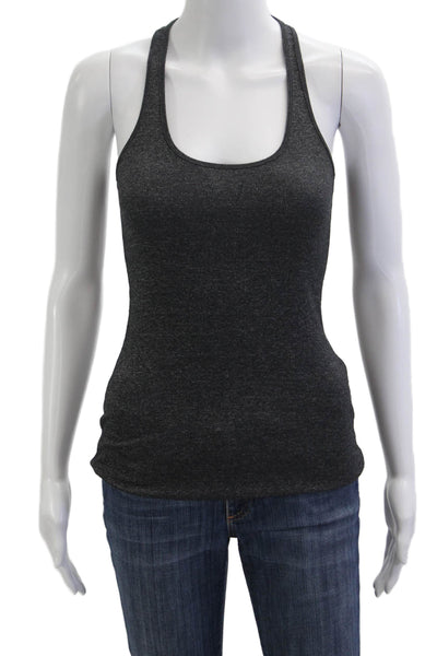 Lululemon Women Basic Dark Gray Tank Round Neck Polyblend Size S