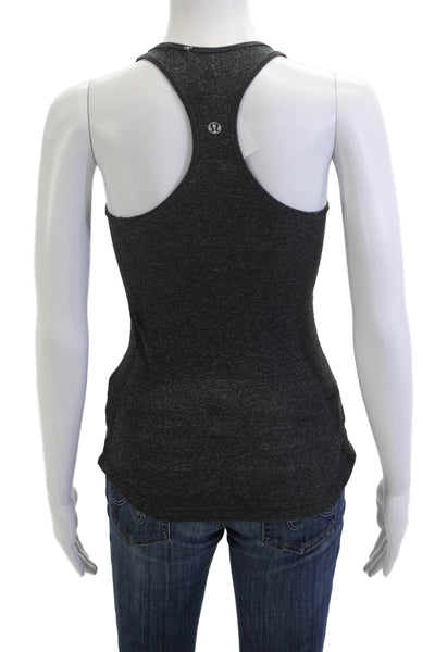 Lululemon Women Basic Dark Gray Tank Round Neck Polyblend Size S