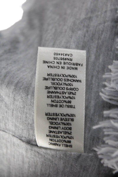 Rebecca Taylor Women Jacket Gray Cotton Blend Zip Crew Neck Size 2