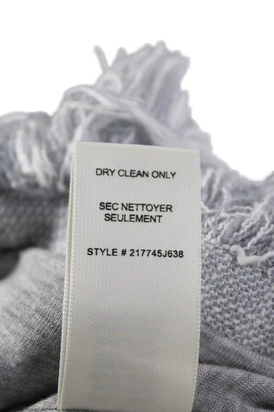 Rebecca Taylor Women Jacket Gray Cotton Blend Zip Crew Neck Size 2