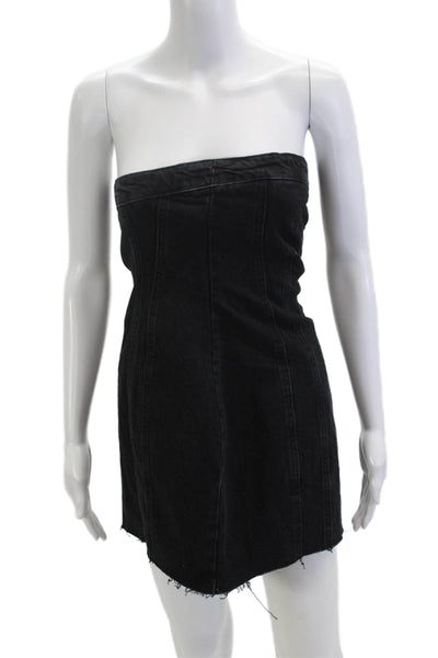 Zara Womens Bodycon Mini Dress Black Sleeveless Zip Size S