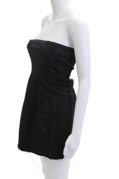 Zara Womens Bodycon Mini Dress Black Sleeveless Zip Size S