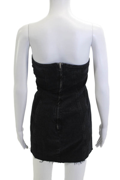 Zara Womens Bodycon Mini Dress Black Sleeveless Zip Size S