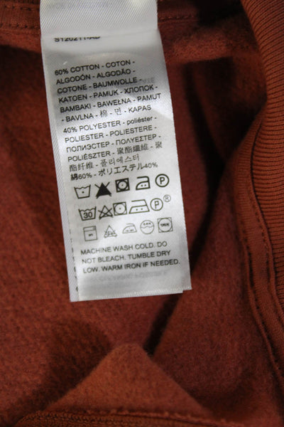 Levis Womens Pullover Sweatshirt Brown Mock Neck Zip Long Sleeve Size XL