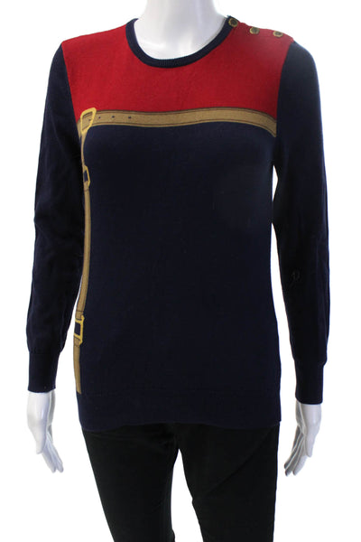 Lauren Ralph Lauren Unisex Pullover Sweater Dark Blue Crew Neck Cotton Size S