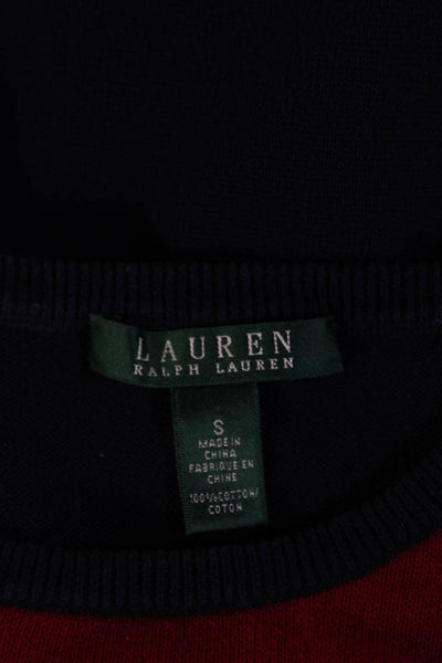 Lauren Ralph Lauren Unisex Pullover Sweater Dark Blue Crew Neck Cotton Size S