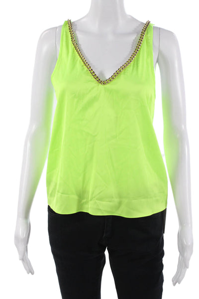 Generation Love Women Camisole Green V-Neck Sleeveless 80s Size XS