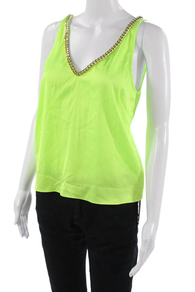 Generation Love Women Camisole Green V-Neck Sleeveless 80s Size XS