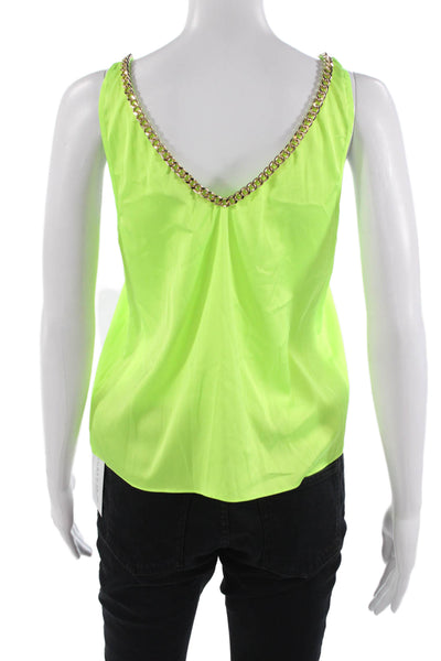 Generation Love Women Camisole Green V-Neck Sleeveless 80s Size XS